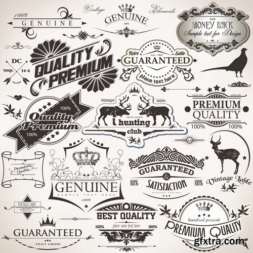 Antique Design Elements - 30 Vector