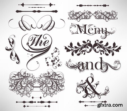 Antique Design Elements - 30 Vector