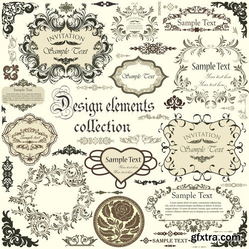 Antique Design Elements - 30 Vector