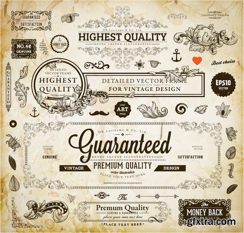 Antique Design Elements - 30 Vector