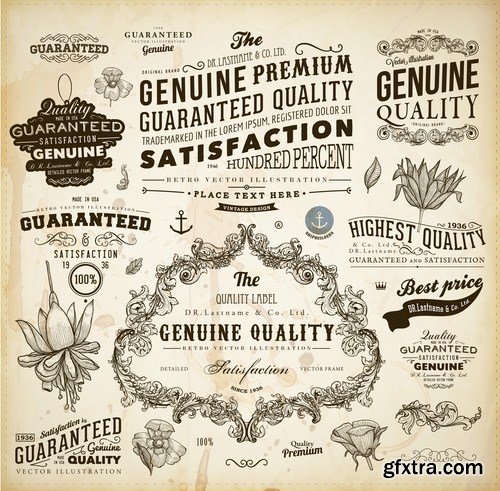 Antique Design Elements - 30 Vector