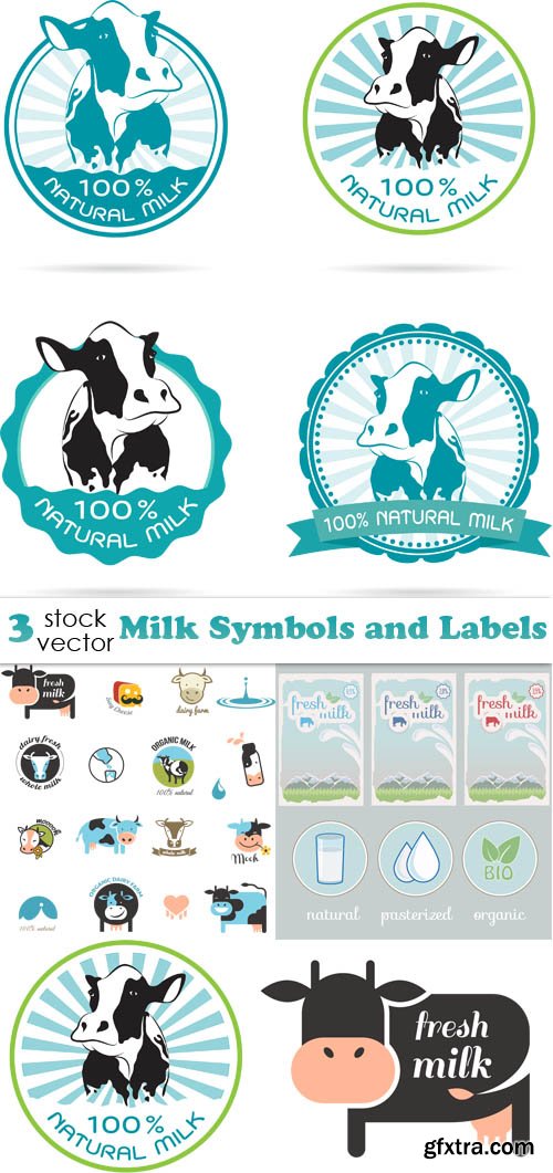 Vectors - Milk Symbols and Labels