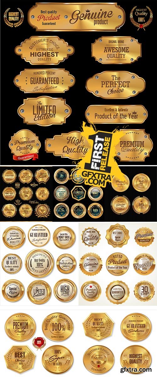 Stock Premium quality golden metal badges