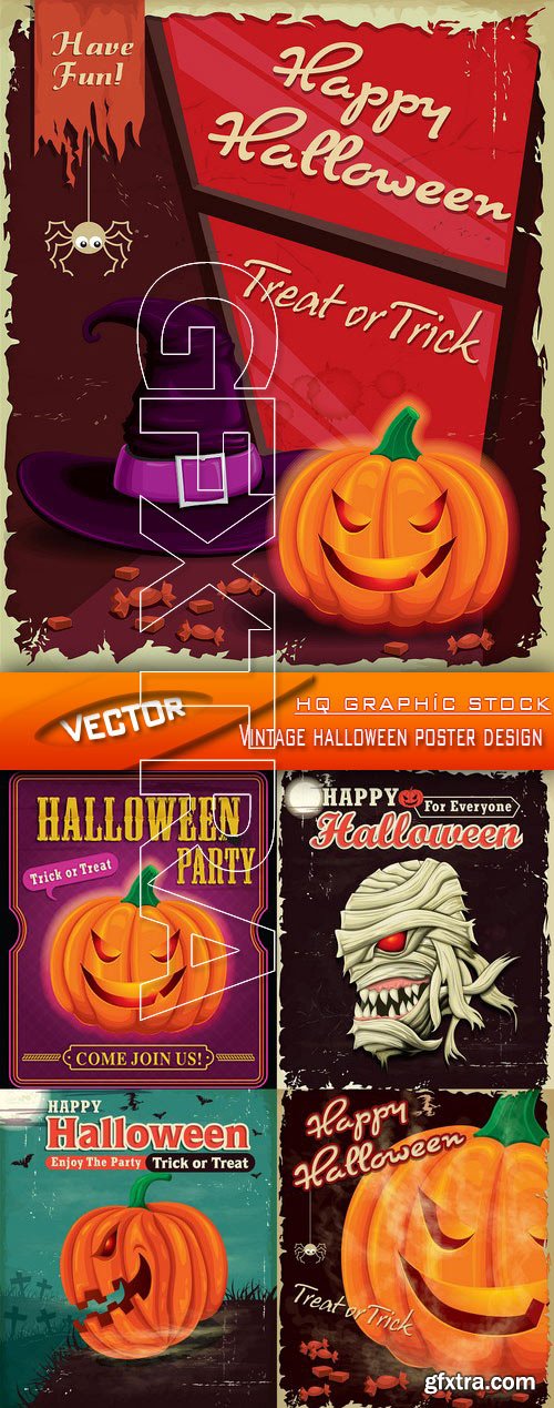 Stock Vector - Vintage halloween poster design