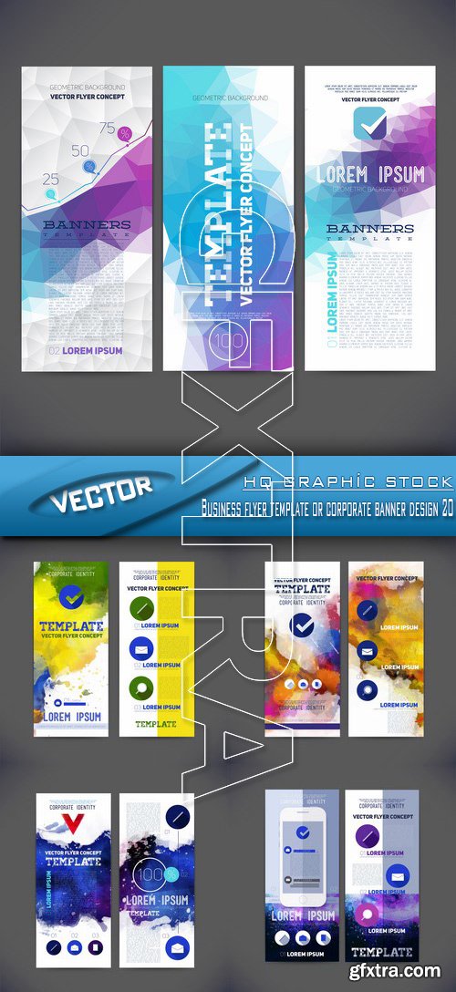 Stock Vector - Business flyer template or corporate banner design 20