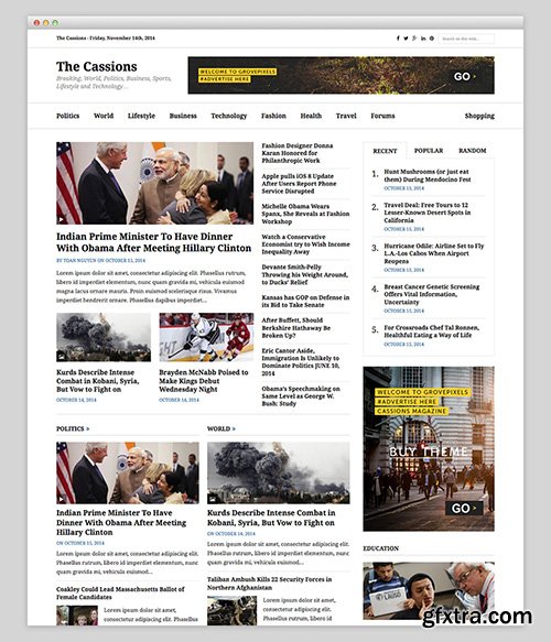 GrovePixels - Cassions v1.0 - WordPress Magazine Theme