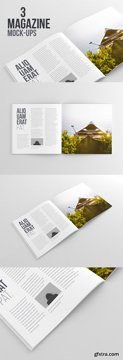 3 Magazine Mock-Up PSD Templates