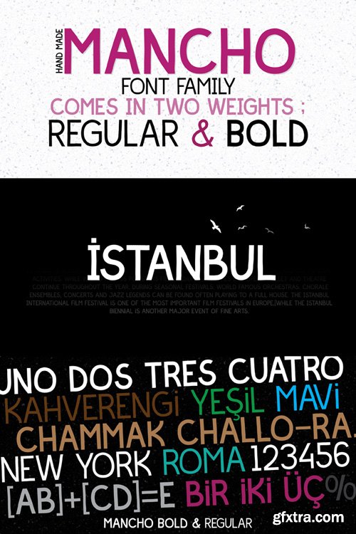 Mancho Font Family $32