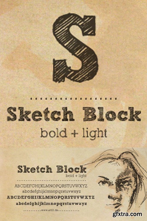 Sketch Block Font Family $40