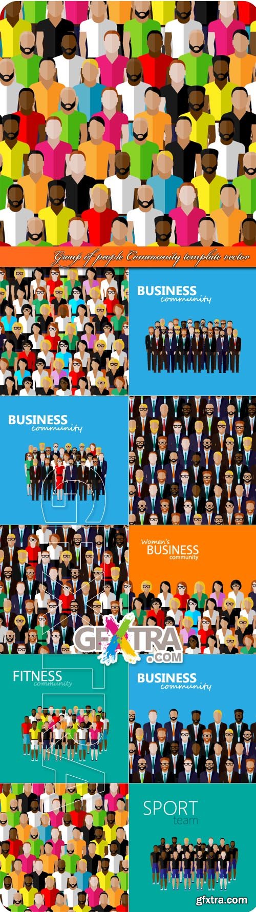 Group of people Community template vector