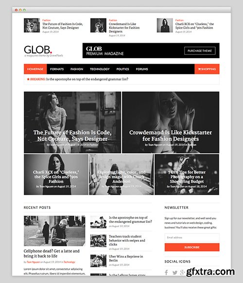 GrovePixels - Glob v1.0.1 - Newspapers WordPress Theme