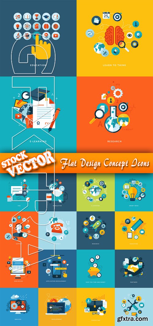 Stock Vector - Flat Design Concept Icons