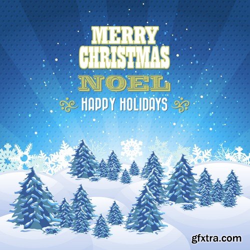 Stock Vectors - Merry Christmas Background 4, 25xEPS