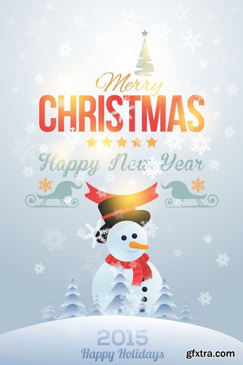 Stock Vectors - Merry Christmas Background 4, 25xEPS