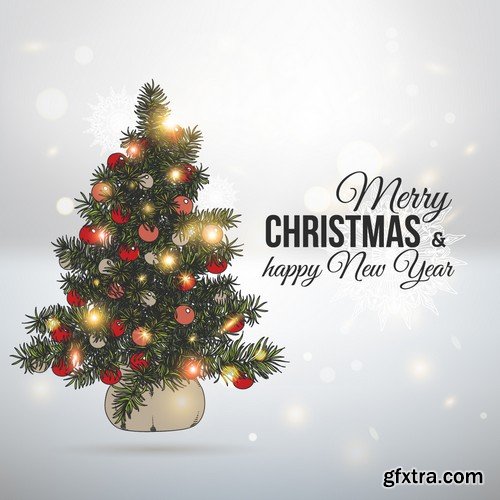 Stock Vectors - Merry Christmas Background 4, 25xEPS