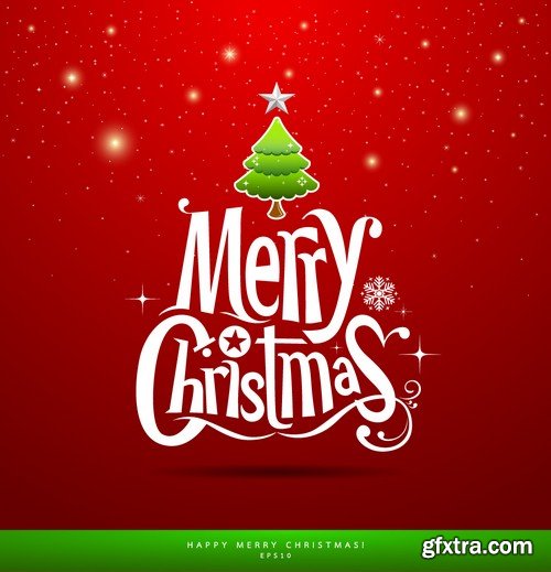 Stock Vectors - Merry Christmas Background 4, 25xEPS