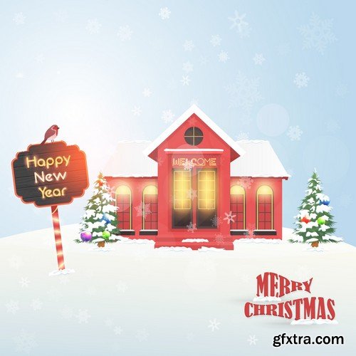 Stock Vectors - Merry Christmas Background 4, 25xEPS