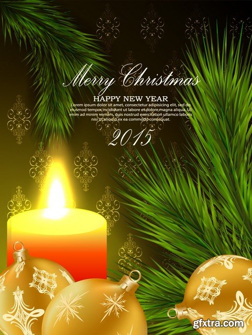 Stock Vectors - Merry Christmas Background 4, 25xEPS