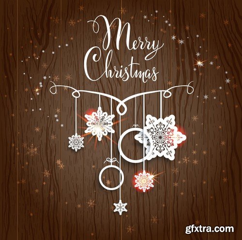 Stock Vectors - Merry Christmas Background 4, 25xEPS