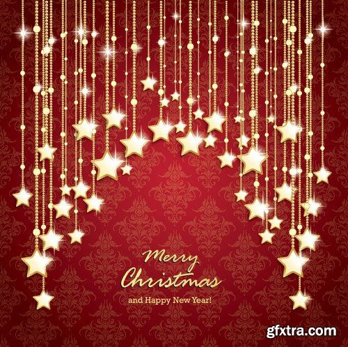 Stock Vectors - Merry Christmas Background 4, 25xEPS