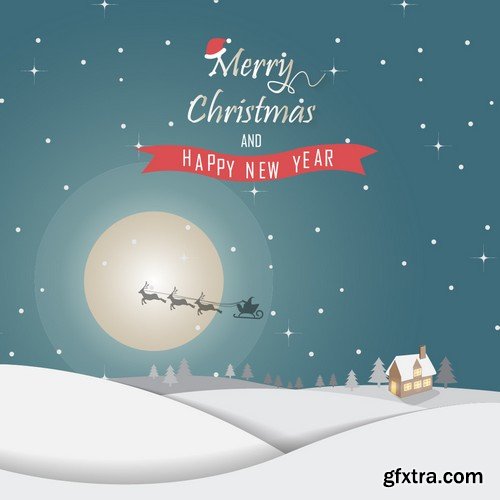 Stock Vectors - Merry Christmas Background 4, 25xEPS