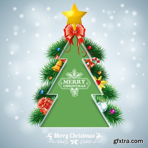 Stock Vectors - Merry Christmas Background 4, 25xEPS