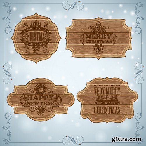 Stock Vectors - Merry Christmas Background 4, 25xEPS