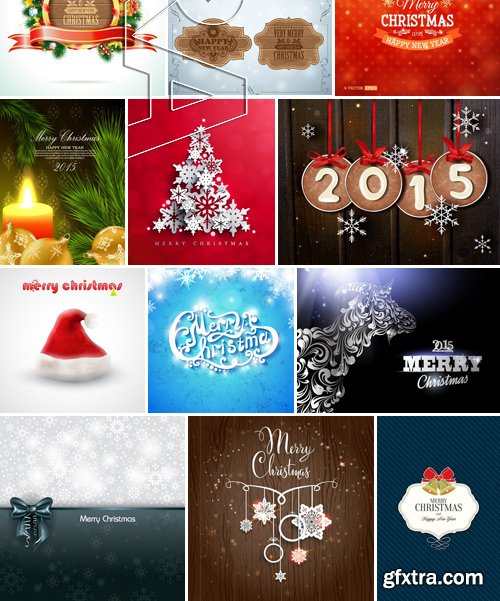 Stock Vectors - Merry Christmas Background 4, 25xEPS