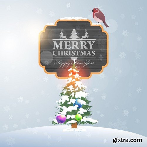 Stock Vectors - Merry Christmas Background 4, 25xEPS