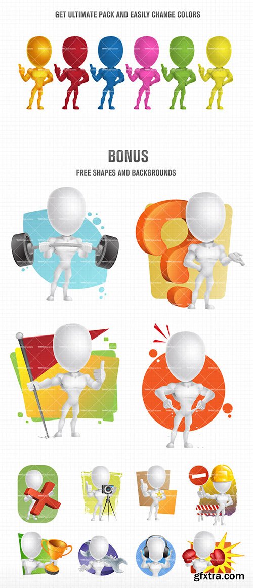 Strong Guy 3D Character Set