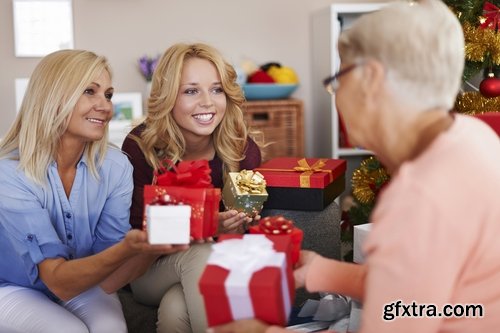 Collection of New Year beautiful people with gifts 25 UHQ Jpeg