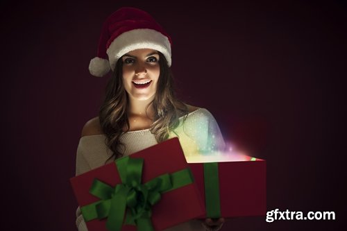 Collection of New Year beautiful people with gifts 25 UHQ Jpeg