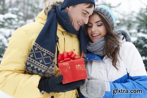 Collection of New Year beautiful people with gifts 25 UHQ Jpeg