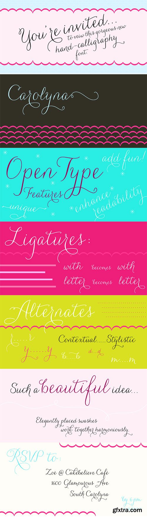 Carolyna Font Family 3 Handwritten Calligraphy Fonts $204