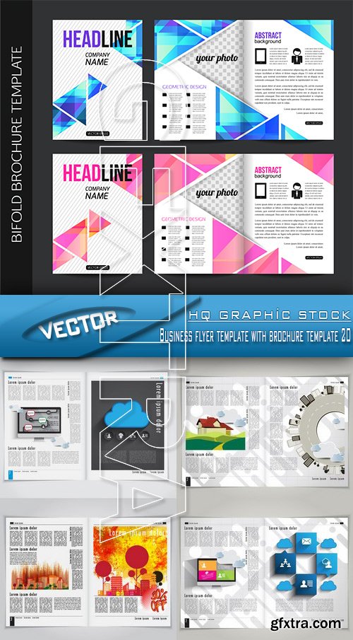 Stock Vector - Business flyer template with brochure template 20