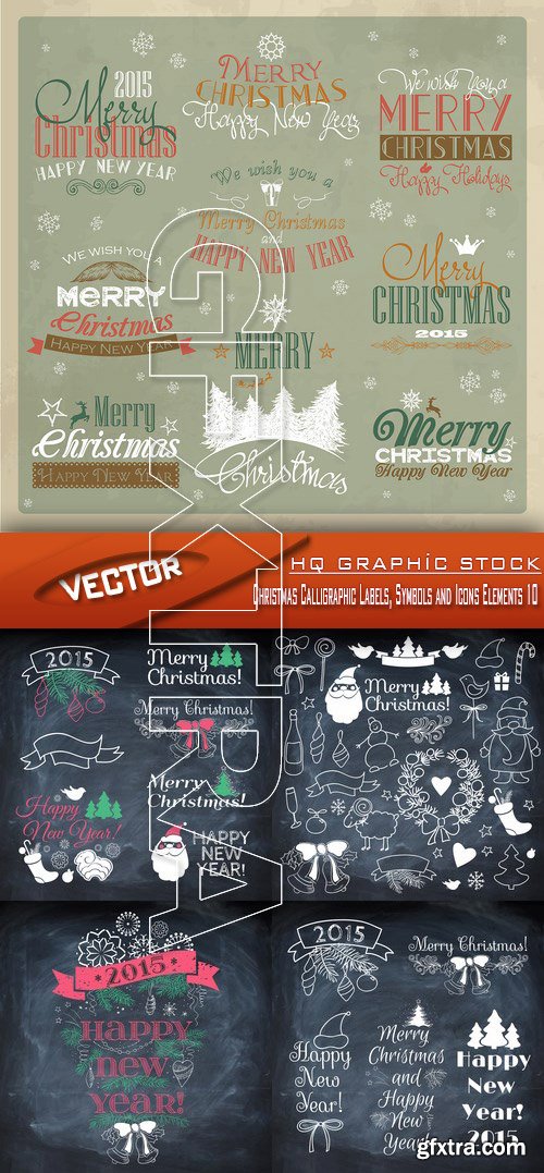 Stock Vector - Christmas Calligraphic Labels, Symbols and Icons Elements 10