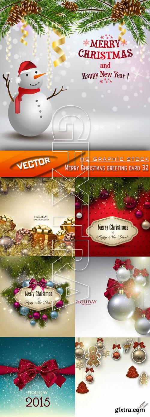 Stock Vector - Merry Christmas greeting card 32