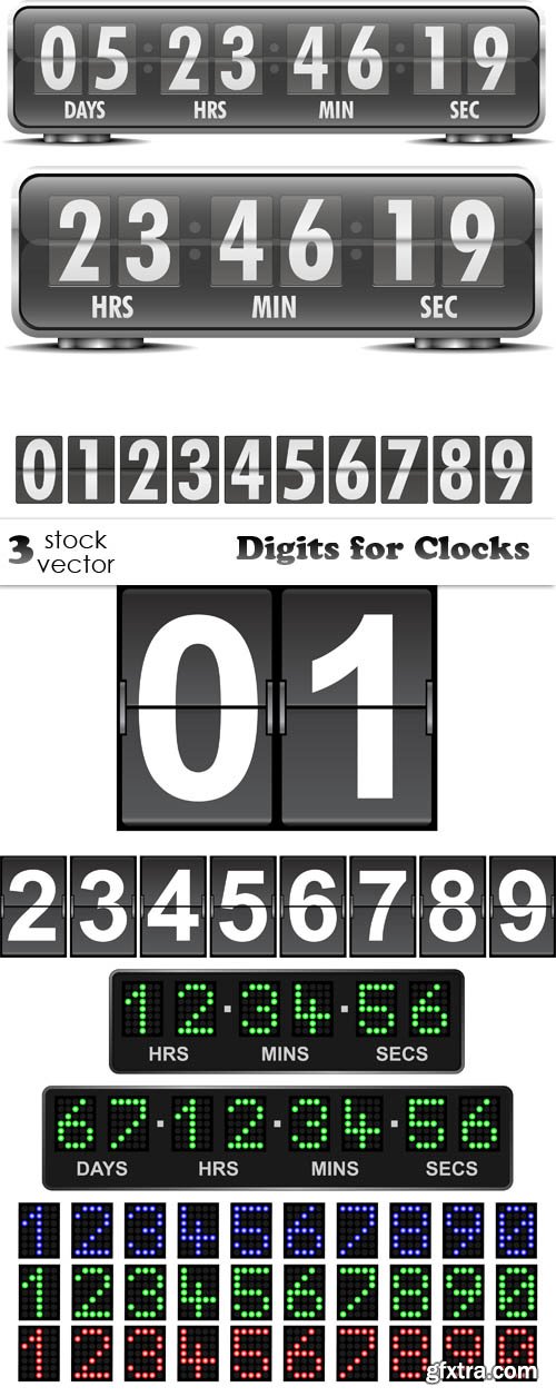 Vectors - Digits for Clocks