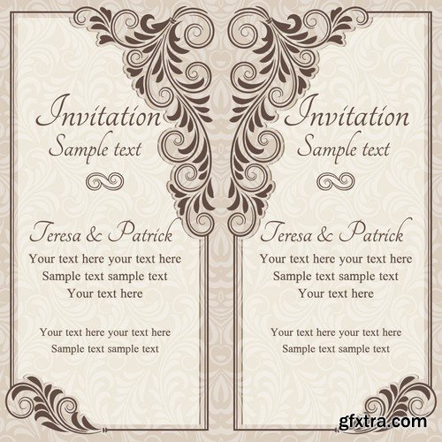 Stock Vectors - Wedding Invitation, 25xEPS