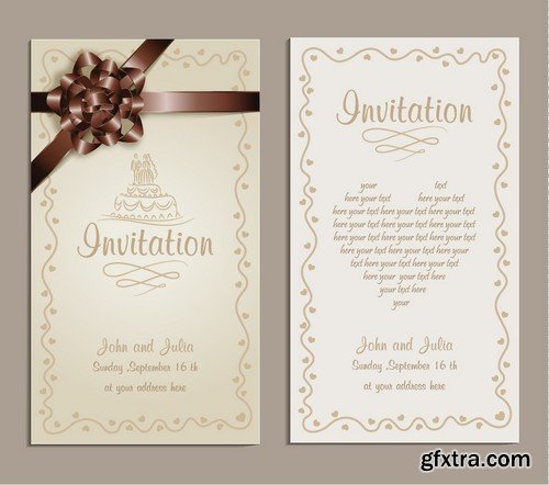 Stock Vectors - Wedding Invitation, 25xEPS