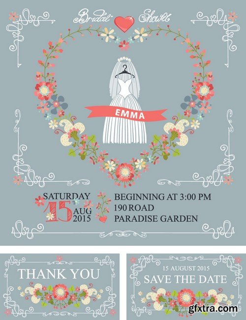 Stock Vectors - Wedding Invitation, 25xEPS