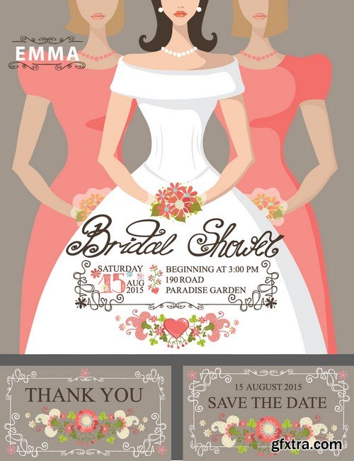 Stock Vectors - Wedding Invitation, 25xEPS