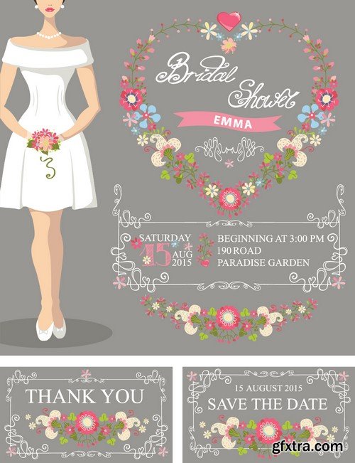 Stock Vectors - Wedding Invitation, 25xEPS