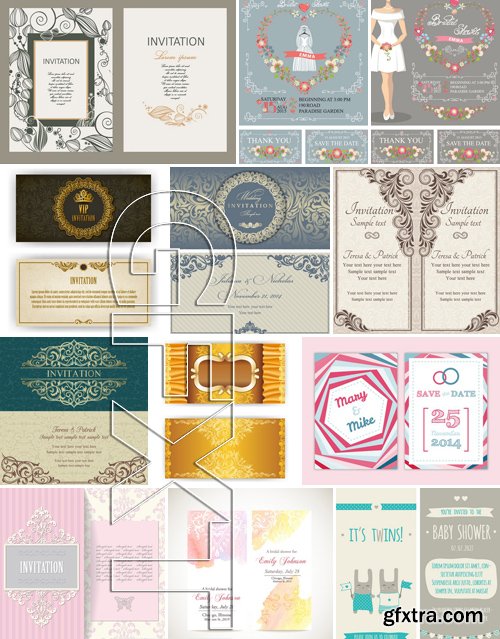 Stock Vectors - Wedding Invitation, 25xEPS