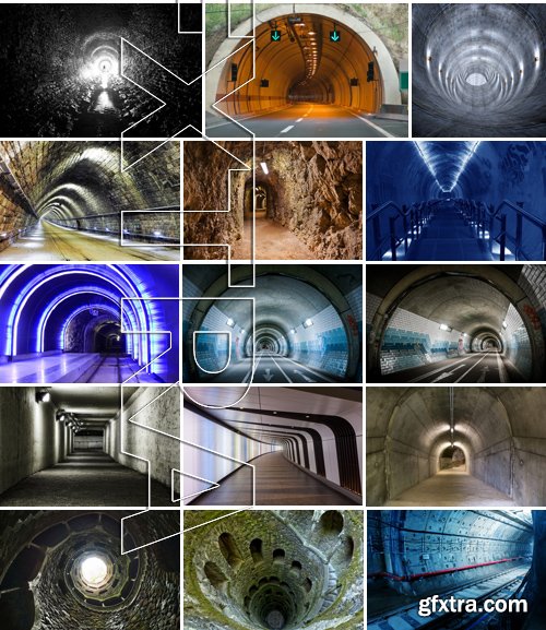 Stock Photos - Tunnel, 25xJPG