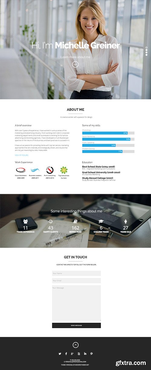 Personal v1.0 - One Page Business WordPress Theme