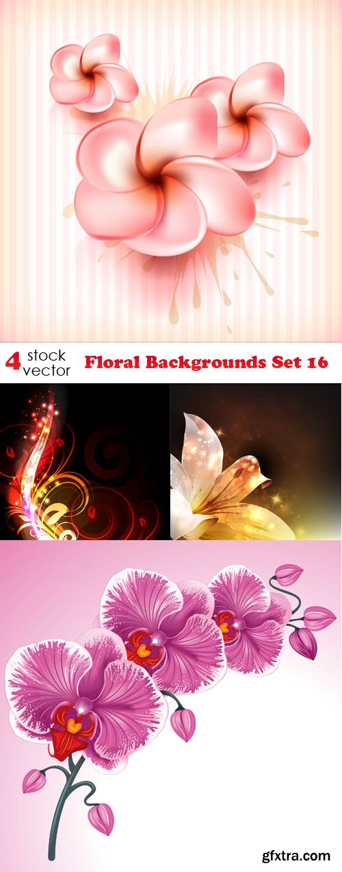 Vectors - Floral Backgrounds Set 16