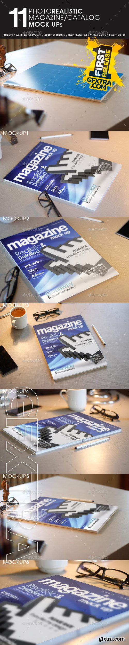 GraphicRiver - 11 Photorealistic Magazine Mock Up 9456314