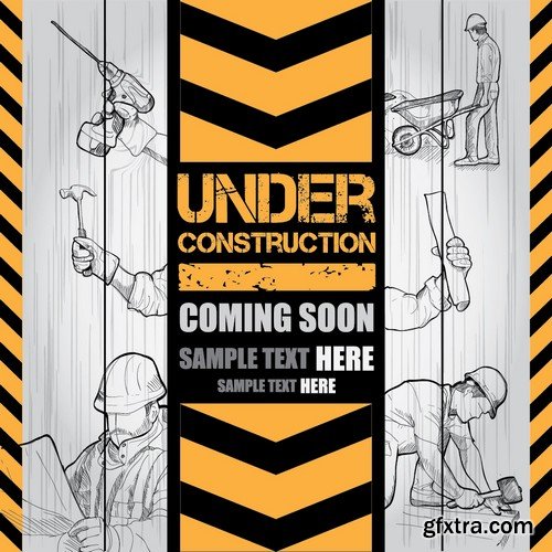 Stock Vectors - Under construction 2, 25xEPS