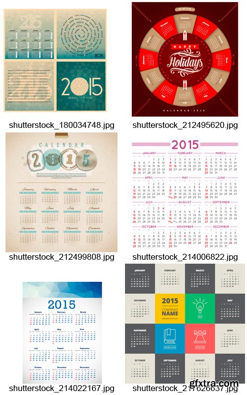 Amazing SS - 2015 Calendar Templates 4, 25xEPS